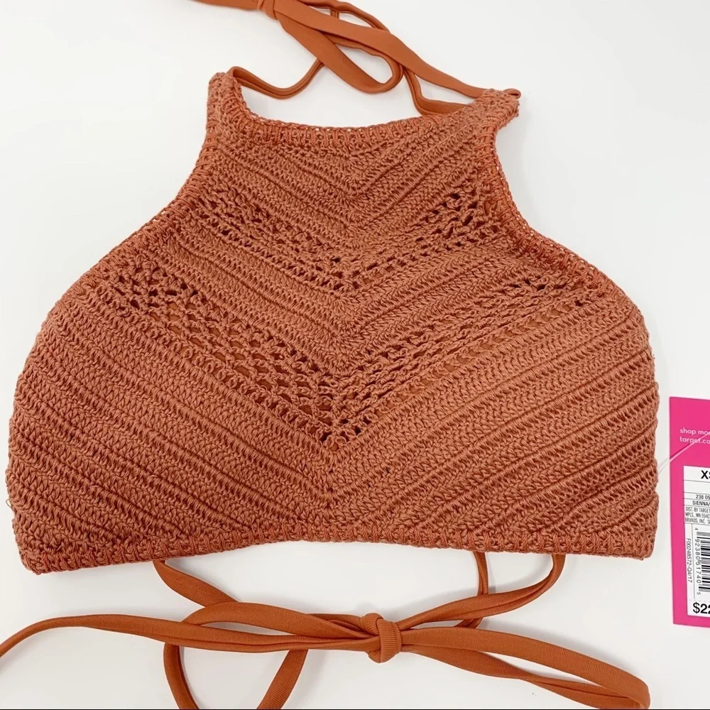 Xhilaration Sienna Crochet High-Neck Bikini Top XS